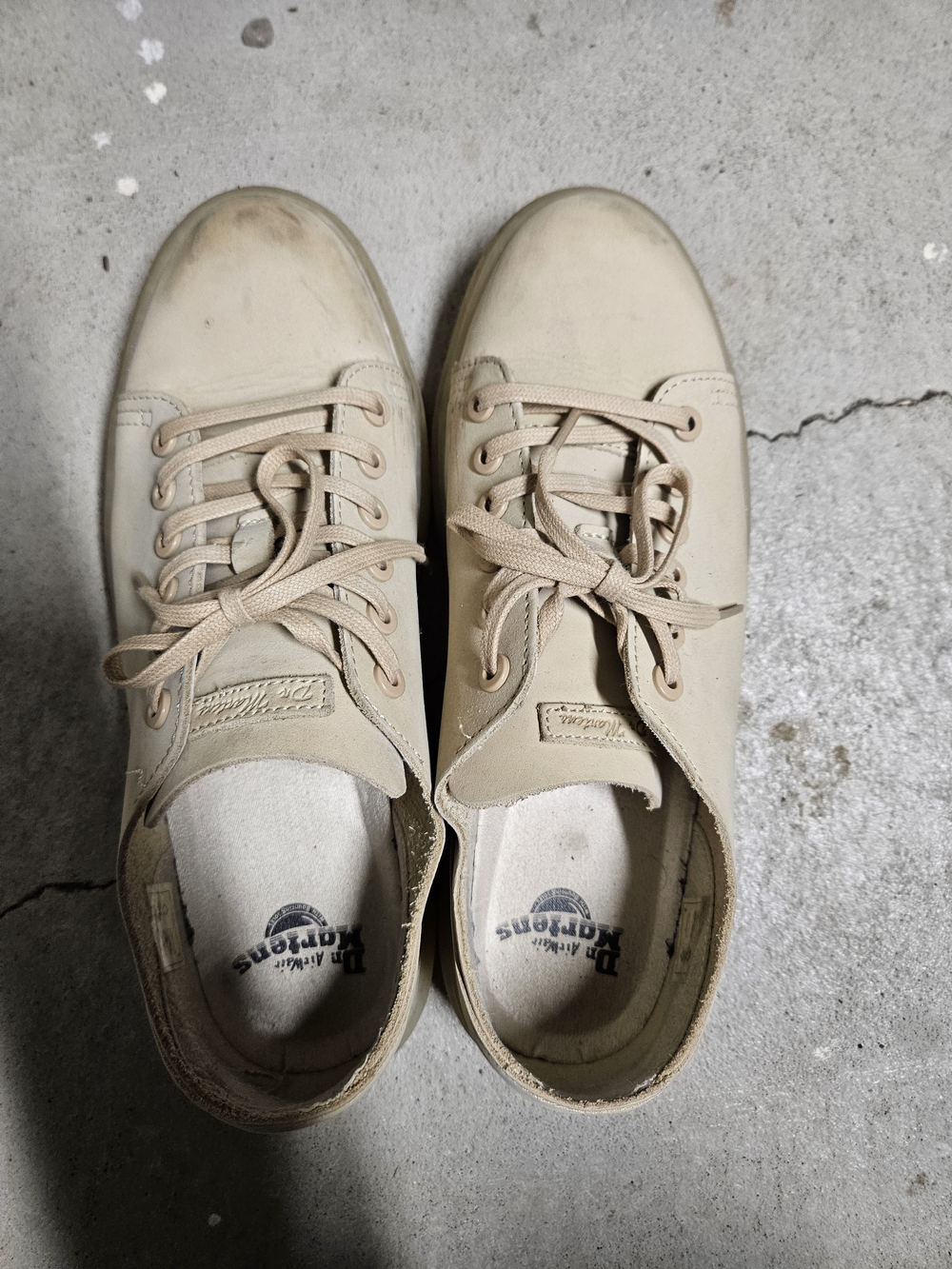 Dr. Martens Beige Low-Top Lace-Up Sneakers